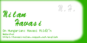 milan havasi business card